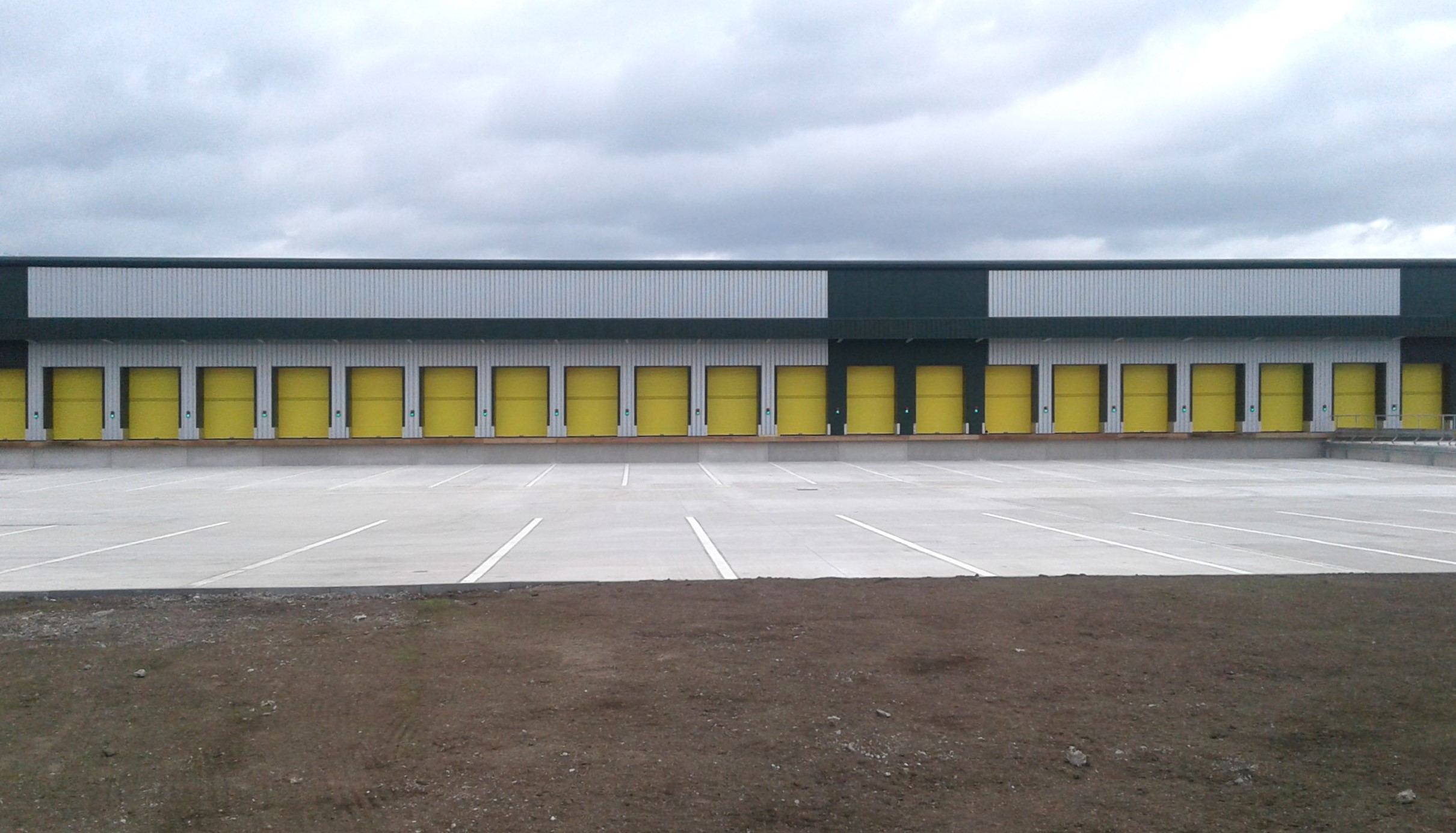 External yellow dock doors