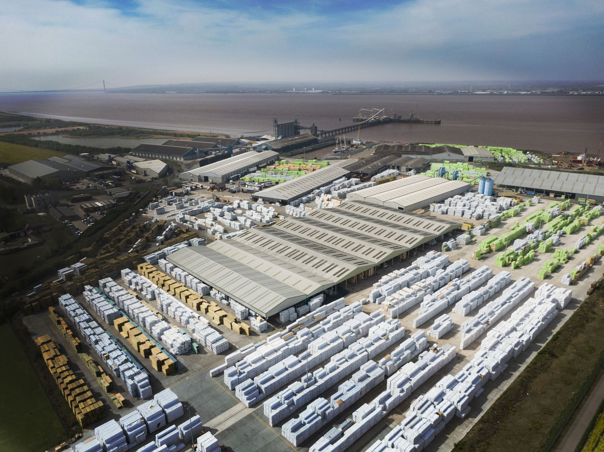 aerial view of an industrial site in the UK.